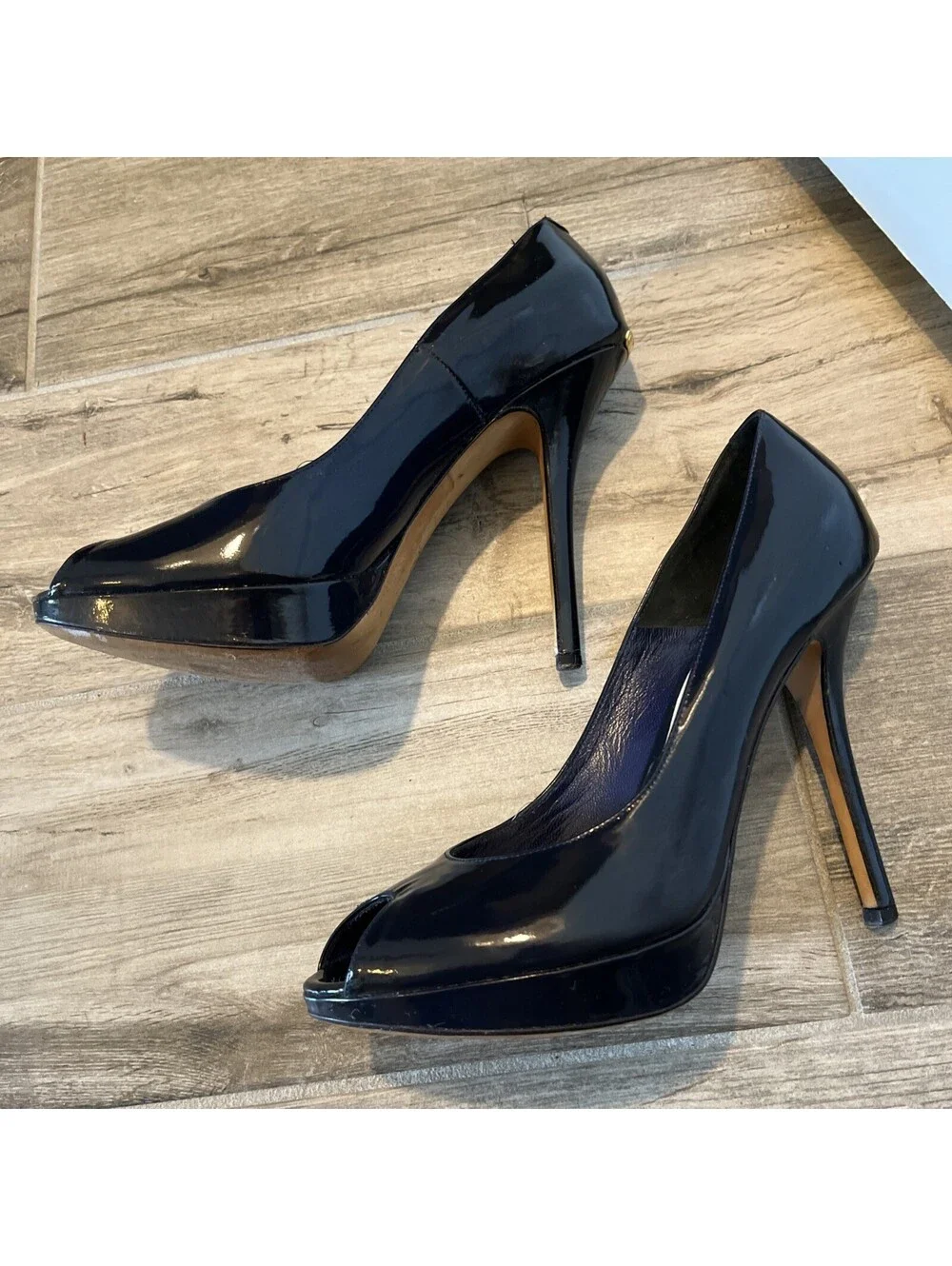 CHRISTIAN DIOR MISS DIOR 4 INCH STILLETO HEELS SIZE IT38/US8 MADE IN ITALY BLUE
